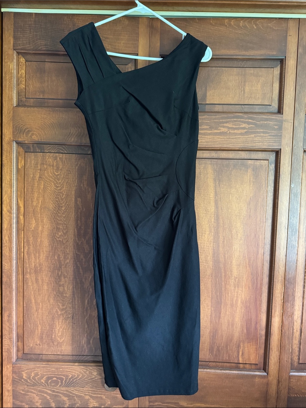 Black Asymmetric Sheath Dress - Classic Women's Dress